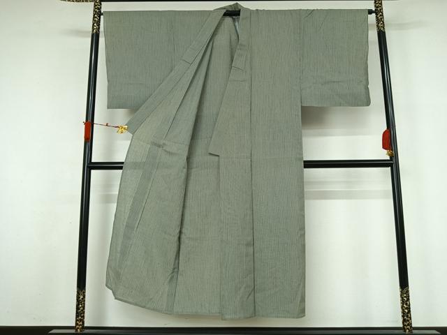平和屋着物＊夏物　男性　紗紬　縞　正絹　逸品　AABL3953jh