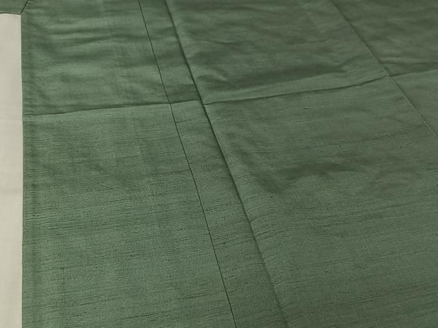平和屋着物▽上質な紬　単衣　薄青色　正絹　逸品　AABL3956jh