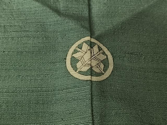 平和屋着物▽上質な紬　単衣　薄青色　正絹　逸品　AABL3956jh