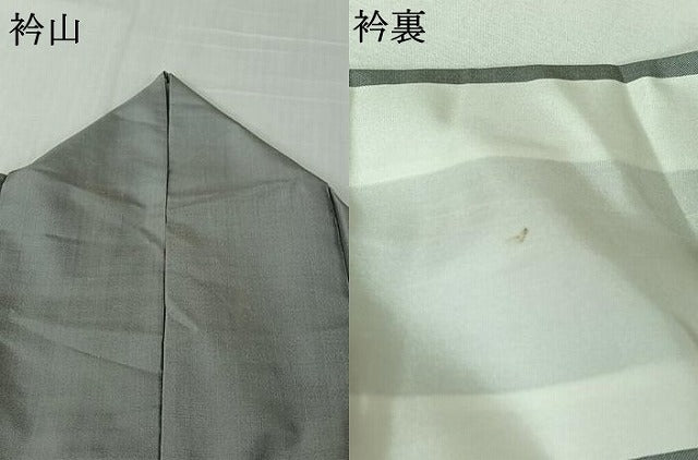 平和屋着物▽訪問着　単衣　紬地　総刺繍　草花文　暈し染め　正絹　逸品　AABL3957jh