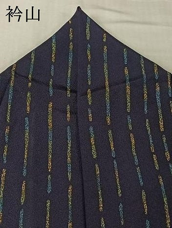 平和屋着物▽上質な小紋　単衣　変わり縞　正絹　逸品　AABL3963jh