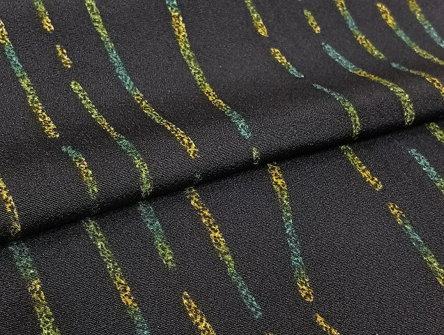 平和屋着物▽上質な小紋　単衣　変わり縞　正絹　逸品　AABL3963jh