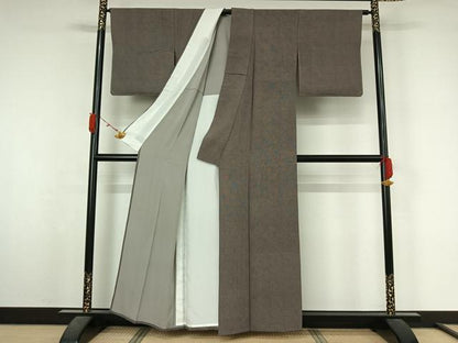 平和屋着物▽江戸小紋　単衣　市松文様　正絹　逸品　AABL3969jh