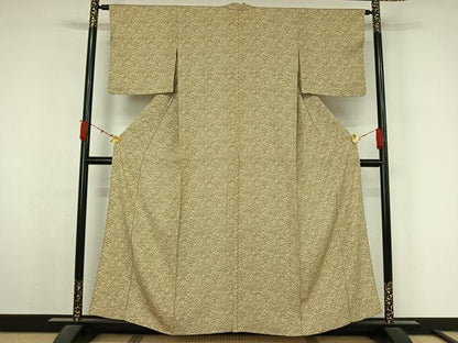 平和屋着物▽上質な小紋　単衣　風景花文　正絹　逸品　AABL3971jh