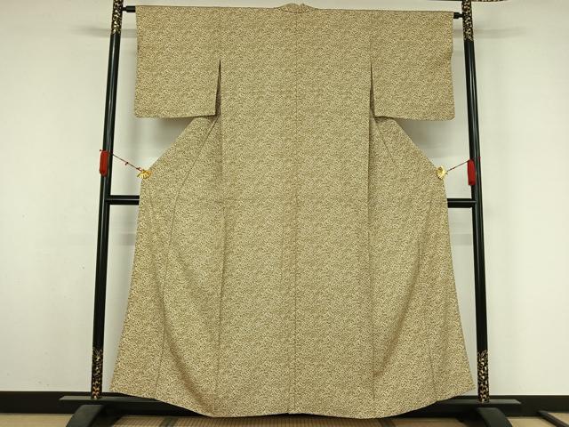 平和屋着物▽上質な小紋　単衣　風景花文　正絹　逸品　AABL3971jh