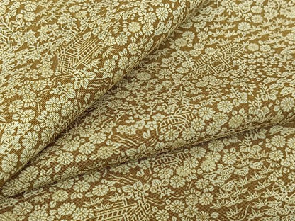平和屋着物▽上質な小紋　単衣　風景花文　正絹　逸品　AABL3971jh