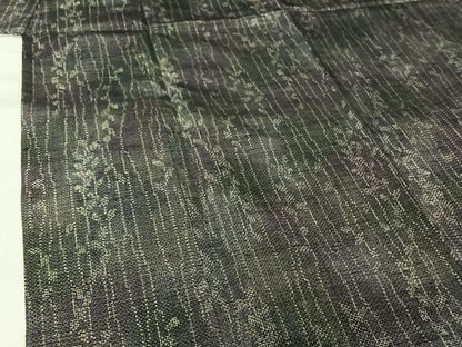 平和屋着物▽上質な紬　単衣　蔦草文　正絹　逸品　AABL3977jh
