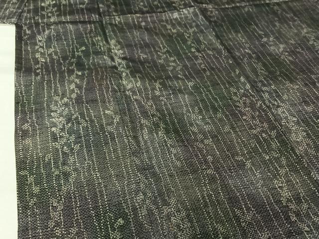平和屋着物▽上質な紬　単衣　蔦草文　正絹　逸品　AABL3977jh