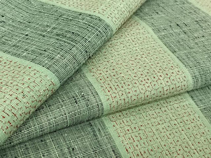 平和屋着物▽結城紬　単衣　80亀甲　縞　正絹　逸品　AABL3987jh