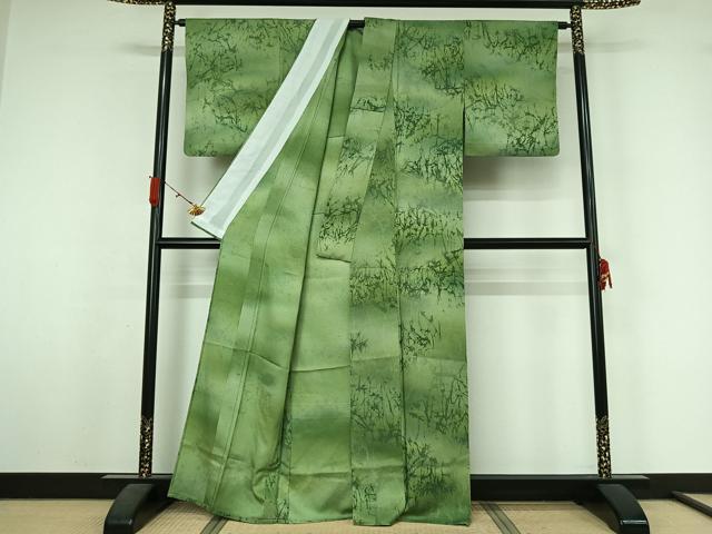平和屋着物▽上質な小紋　単衣　霞文　暈し染め　正絹　逸品　AABL3995jh