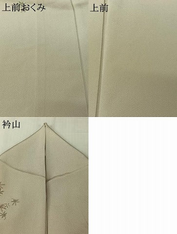 平和屋着物▽上質な小紋　単衣　舞葉文　金彩　正絹　逸品　AABL3999jh