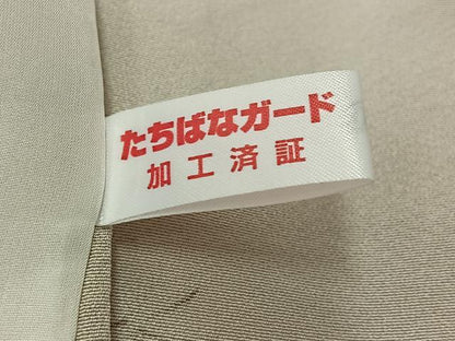 平和屋着物▽上質な小紋　単衣　舞葉文　金彩　正絹　逸品　AABL3999jh