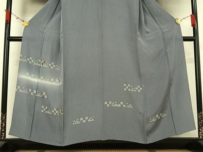 平和屋着物▽訪問着　単衣　草花文　暈し染め　金彩　正絹　逸品　AABL4002jh