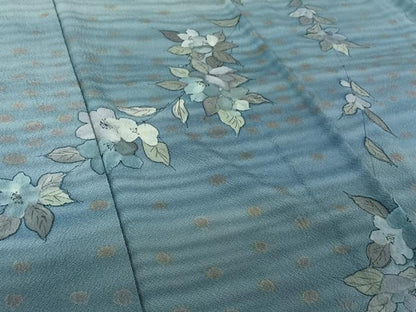 平和屋着物▽訪問着　単衣　草花文　暈し染め　正絹　逸品　AABL4004jh