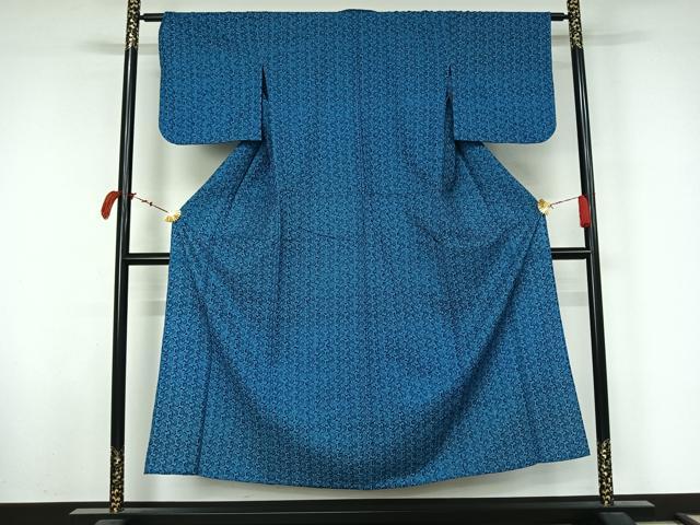 平和屋着物▽小紋　単衣　総刺繍　唐草文　AABL4005jh