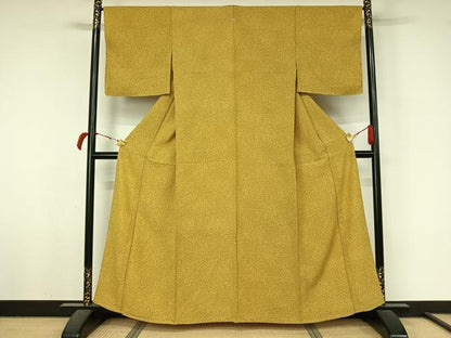 平和屋着物▽上質な小紋　単衣　霞文　たたき染め　正絹　逸品　AABL4007jh