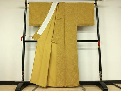 平和屋着物▽上質な小紋　単衣　霞文　たたき染め　正絹　逸品　AABL4007jh