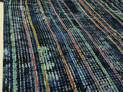 平和屋着物▽上質な小紋　単衣　縞　正絹　逸品　未使用　AABL4010jh