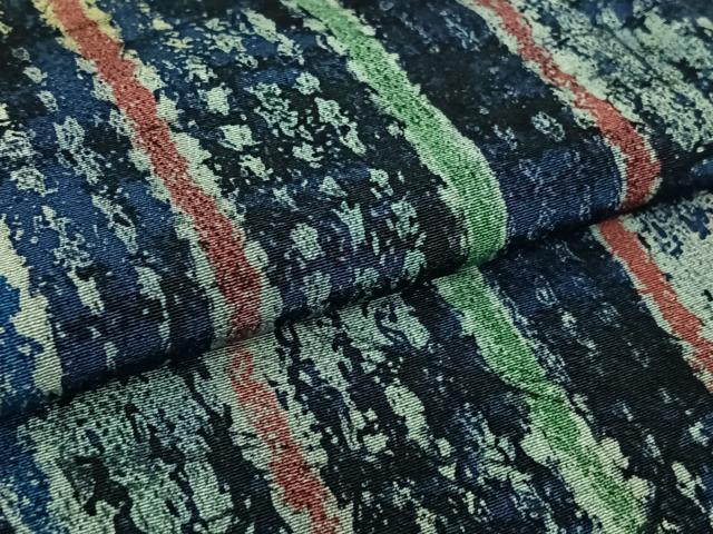 平和屋着物▽上質な小紋　単衣　縞　正絹　逸品　未使用　AABL4010jh