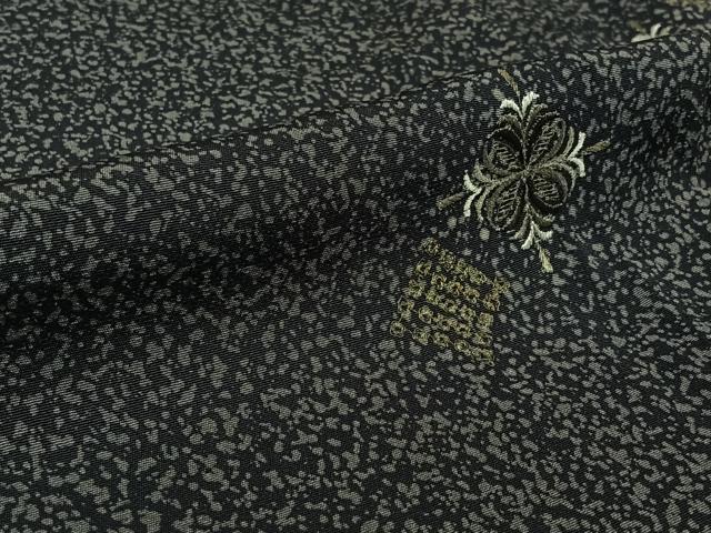 平和屋着物▽上質な小紋　単衣　刺繍　飾花文　たたき染め　金銀糸　正絹　逸品　未使用　AABL4011jh