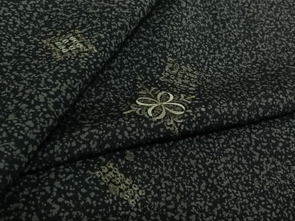 平和屋着物▽上質な小紋　単衣　刺繍　飾花文　たたき染め　金銀糸　正絹　逸品　未使用　AABL4011jh