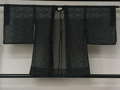 平和屋着物▽羽織　スリーシーズン　春夏秋　塵除け　流水文　黒地　銀通し地　AABL4014jh