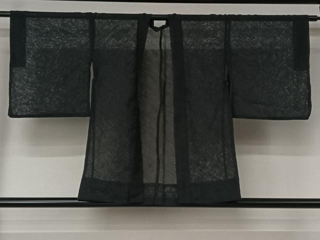 平和屋着物▽羽織　スリーシーズン　春夏秋　塵除け　流水文　黒地　銀通し地　AABL4014jh