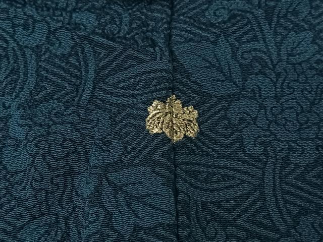 平和屋着物▽訪問着　単衣　本藍　流水風景花文　鬼しぼ縮緬　正絹　逸品　AABL4018jh