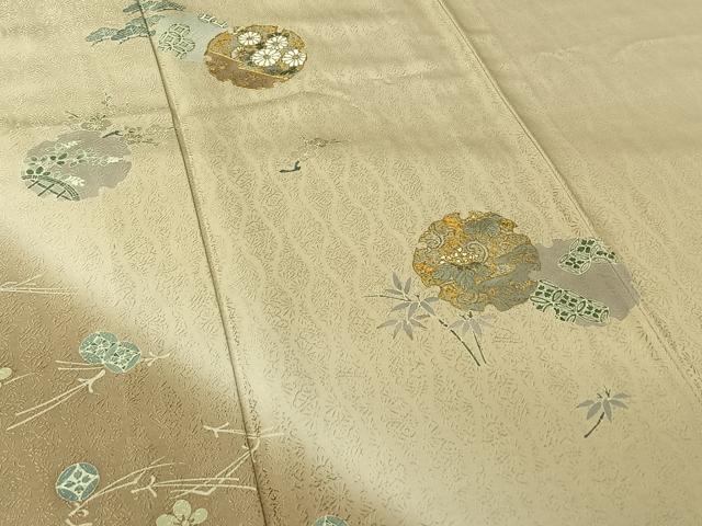 平和屋着物▽豪華色留袖　単衣　作家物　駒刺繍　雪輪花文　暈し染め　金銀彩　正絹　逸品　AABL4021jh