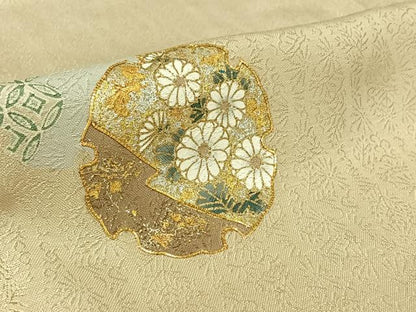 平和屋着物▽豪華色留袖　単衣　作家物　駒刺繍　雪輪花文　暈し染め　金銀彩　正絹　逸品　AABL4021jh