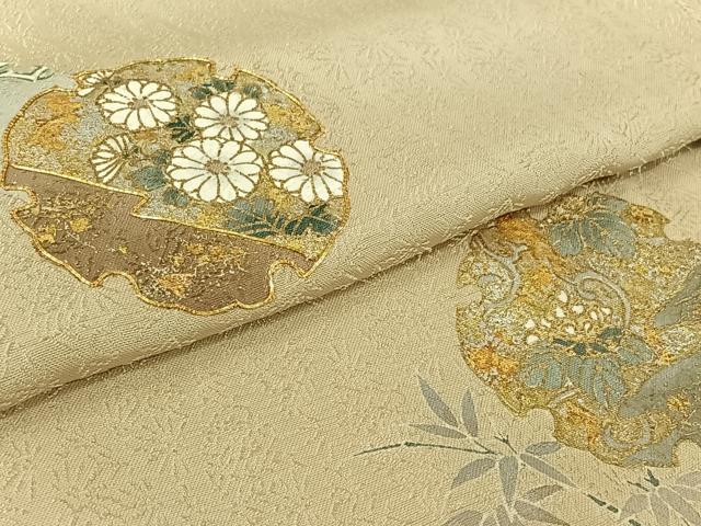 平和屋着物▽豪華色留袖　単衣　作家物　駒刺繍　雪輪花文　暈し染め　金銀彩　正絹　逸品　AABL4021jh