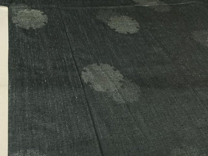 平和屋着物▽上質な紬　単衣　雪輪文　正絹　逸品　未使用　AABL4031jh