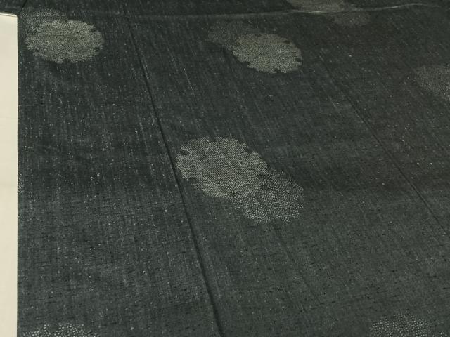 平和屋着物▽上質な紬　単衣　雪輪文　正絹　逸品　未使用　AABL4031jh