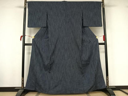 平和屋着物▽訪問着　単衣　縞　正絹　逸品　AABL4032jh