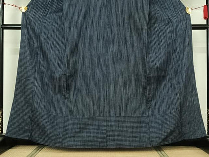 平和屋着物▽訪問着　単衣　縞　正絹　逸品　AABL4032jh
