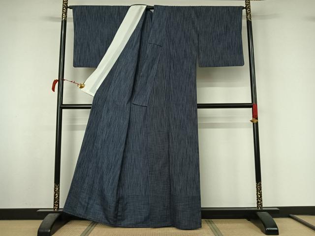 平和屋着物▽訪問着　単衣　縞　正絹　逸品　AABL4032jh
