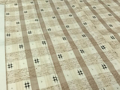 平和屋着物▽ぜんまい紬　単衣　井桁絣　正絹　逸品　AABL4033jh