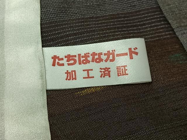 平和屋着物▽上質な紬 　単衣　横段文 　正絹　逸品　未使用　AABL4037jh