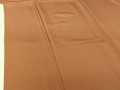 平和屋着物▽江戸小紋　単衣　万筋　赤茶色×薄香色　正絹　逸品　AABL4038jh