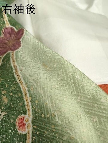 平和屋着物●豪華振袖　駒刺繍　御所車草花文　暈し染め　金銀彩　正絹　逸品　AABL4041cs