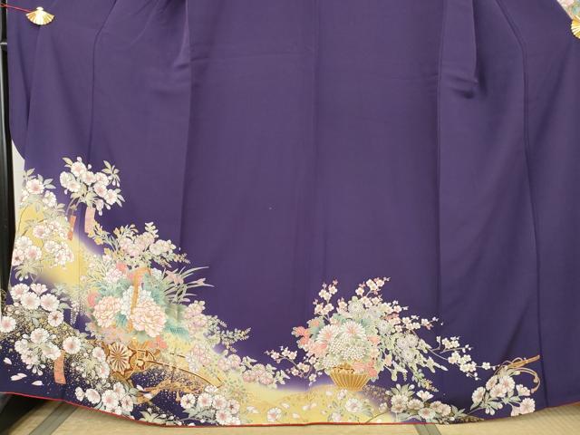 平和屋着物●豪華振袖　駒刺繍　花車文　暈し染め　金彩　やまと誂製　正絹　逸品　AABL4042cs