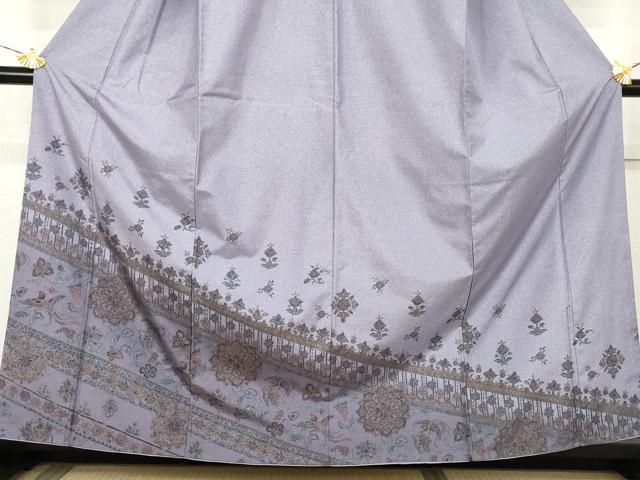平和屋着物●本場大島紬　染大島　正倉院花鳥文　正絹　逸品　AABL4046cs