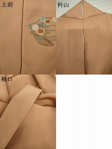 平和屋着物●訪問着　総刺繍　花丸文　金糸　正絹　逸品　AABL4047cs