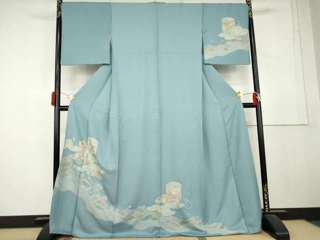 平和屋着物●中国三大刺繍　汕頭刺繍　スワトウ刺繍　相良刺繍　蘇州刺繍　総刺繍　訪問着　貝桶吉祥花文　正絹　逸品　AABL4048cs