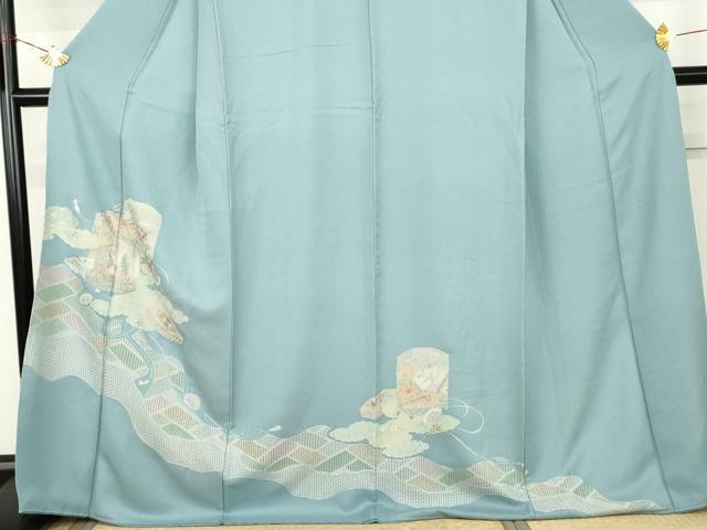 平和屋着物●中国三大刺繍　汕頭刺繍　スワトウ刺繍　相良刺繍　蘇州刺繍　総刺繍　訪問着　貝桶吉祥花文　正絹　逸品　AABL4048cs