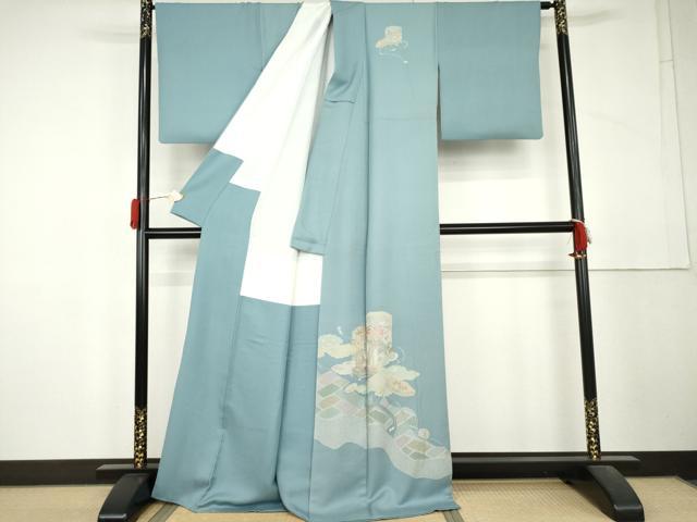 平和屋着物●中国三大刺繍　汕頭刺繍　スワトウ刺繍　相良刺繍　蘇州刺繍　総刺繍　訪問着　貝桶吉祥花文　正絹　逸品　AABL4048cs