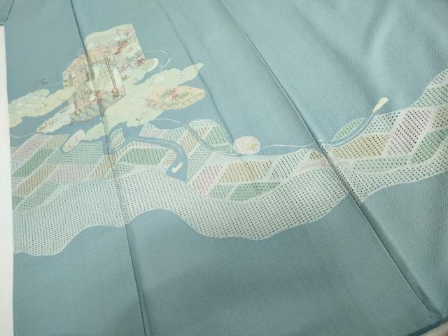 平和屋着物●中国三大刺繍　汕頭刺繍　スワトウ刺繍　相良刺繍　蘇州刺繍　総刺繍　訪問着　貝桶吉祥花文　正絹　逸品　AABL4048cs