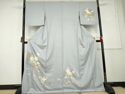 平和屋着物●訪問着　草花文　暈し染め　金彩　正絹　逸品　AABL4049cs