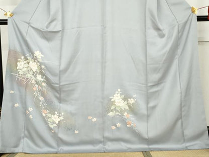 平和屋着物●訪問着　草花文　暈し染め　金彩　正絹　逸品　AABL4049cs