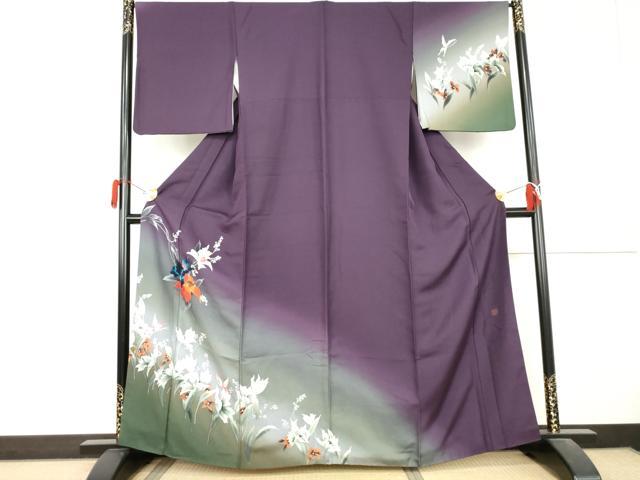 平和屋着物●染色作家　木下茂森　訪問着　手描き　枝花文　暈し染め　正絹　逸品　AABL4052cs